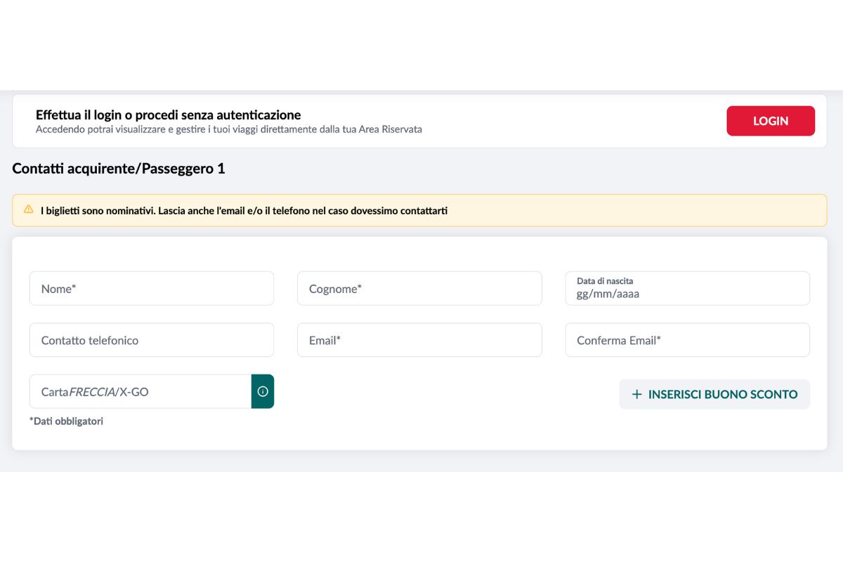 Viajar en tren por Italia